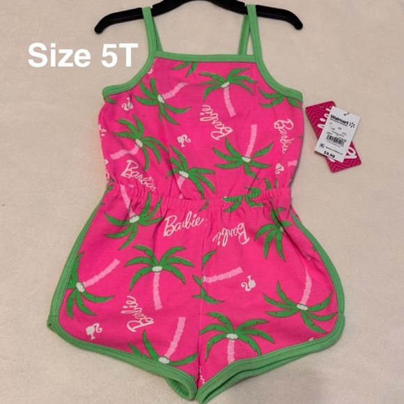Barbie Toddler Girls' Sleeveless Print Romper - Picture 1 of 5
